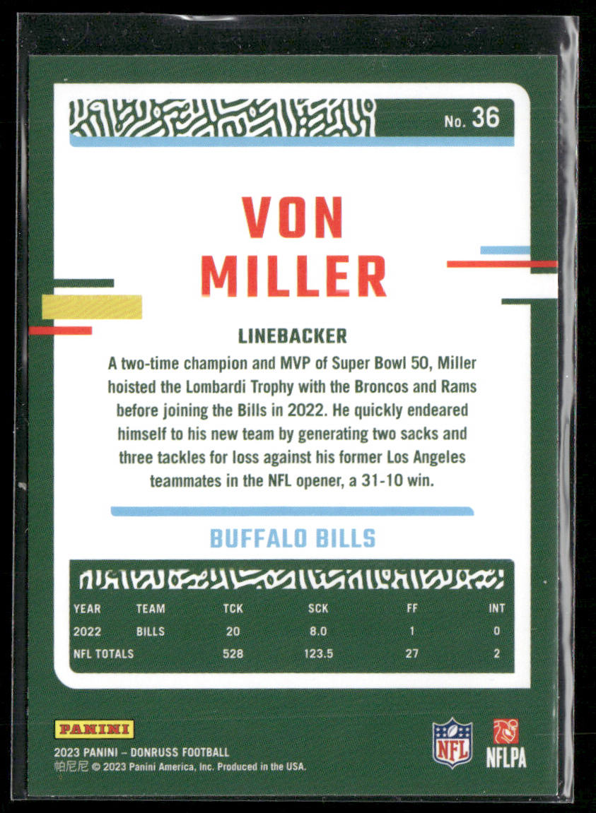 Von Miller 2023 Donruss #36 Buffalo Bills