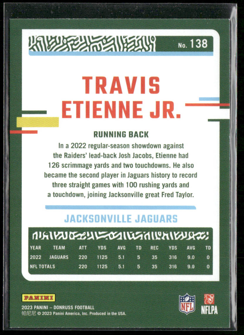 Travis Etienne Jr. 2023 Donruss #138 Jacksonville Jaguars