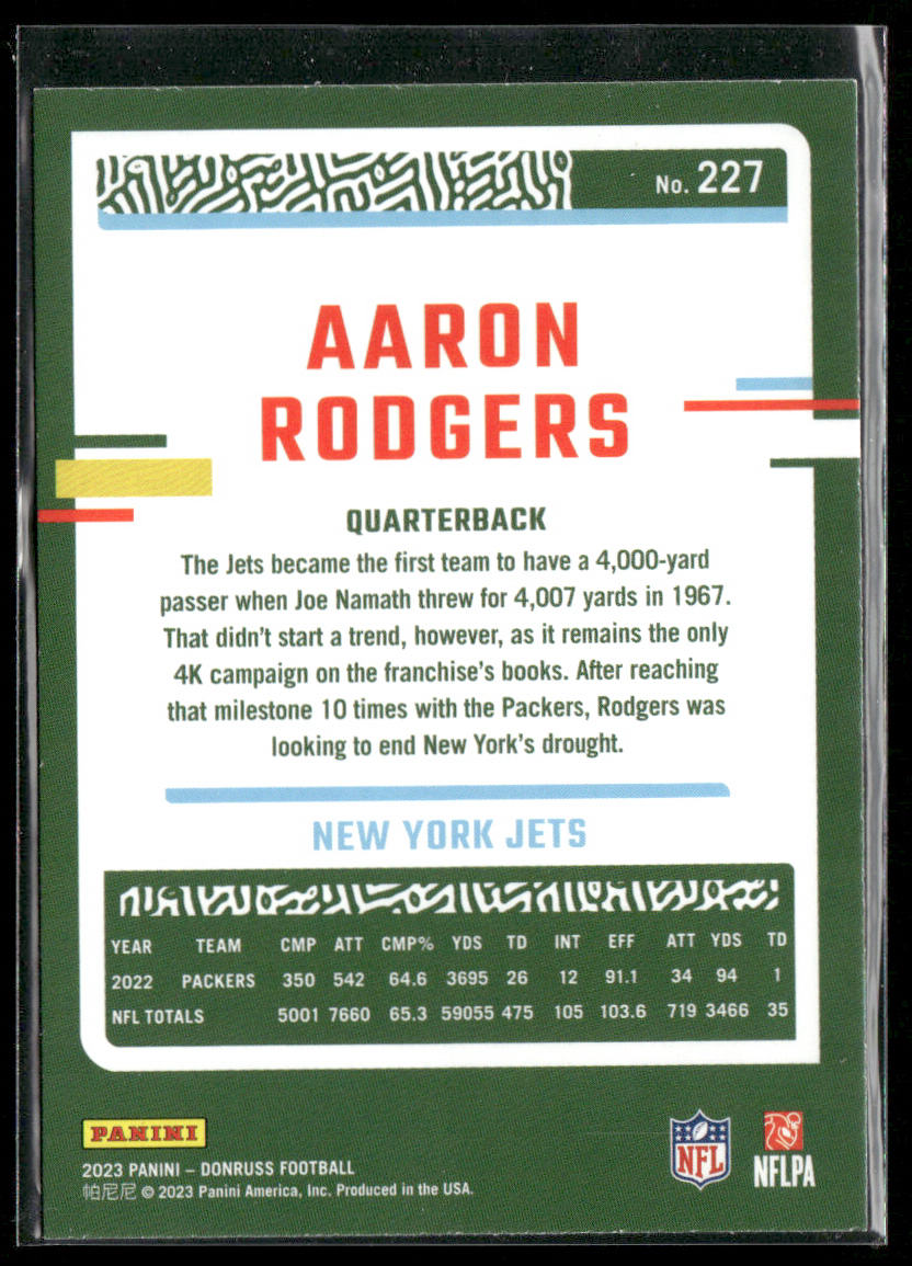 Aaron Rodgers 2023 Donruss #227 New York Jets