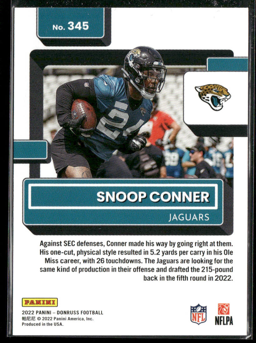 Snoop Conner 2022 Donruss #345 RC Jacksonville Jaguars