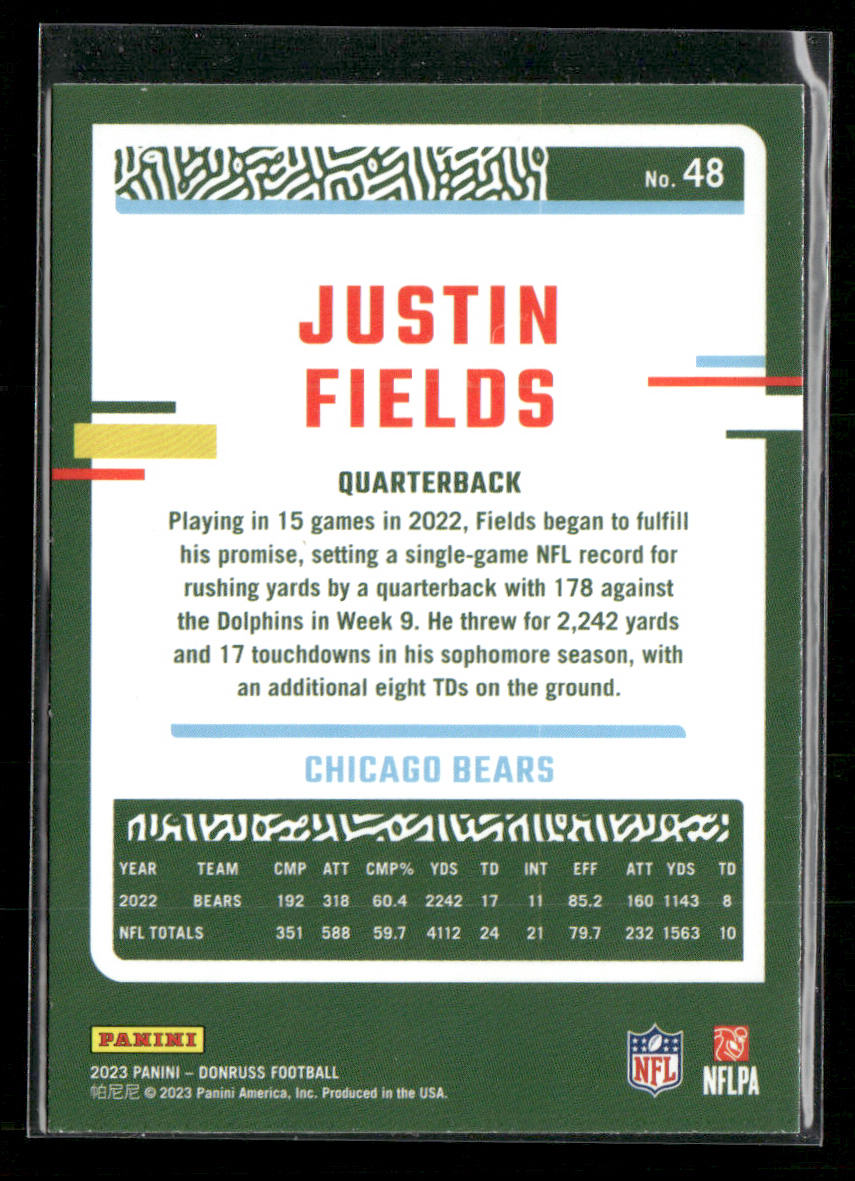 Justin Fields 2023 Donruss #48 Chicago Bears