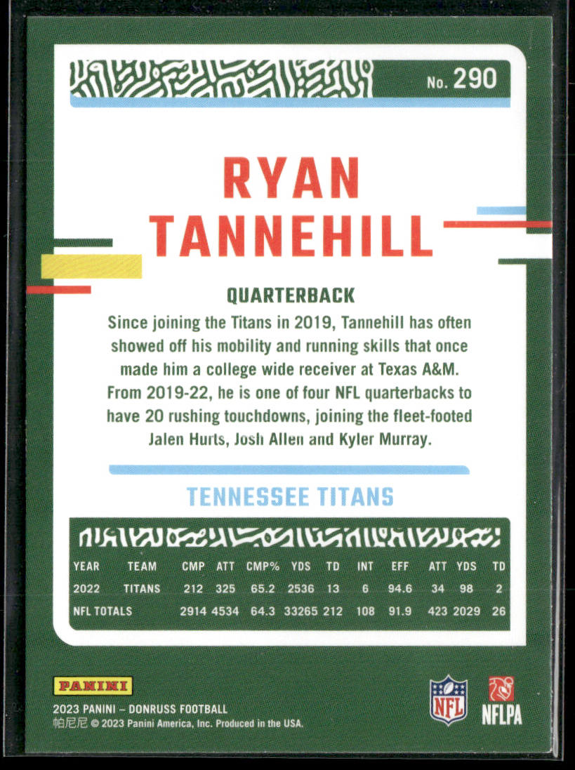 Ryan Tannehill 2023 Donruss #290 Tennessee Titans