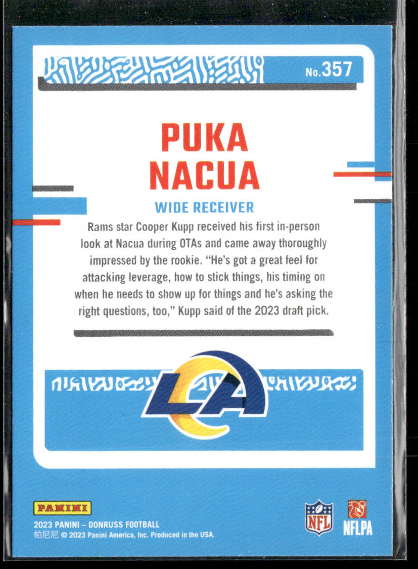 Puka Nacua 2023 Donruss #357 RC Los Angeles Rams