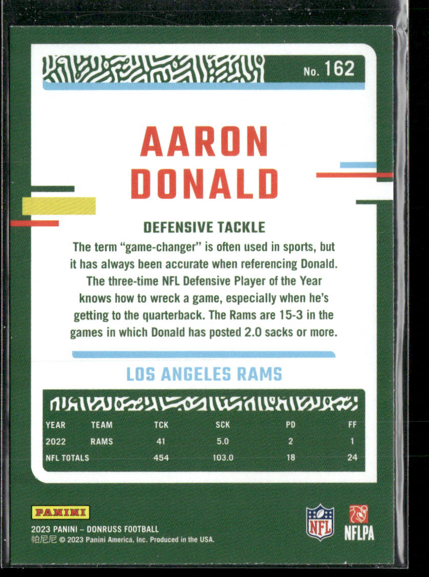 Aaron Donald 2023 Donruss #162 Los Angeles Rams