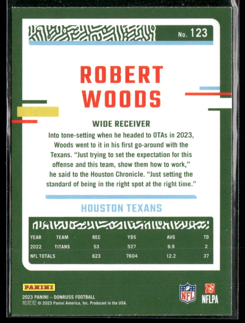 Robert Woods 2023 Donruss #123 Houston Texans