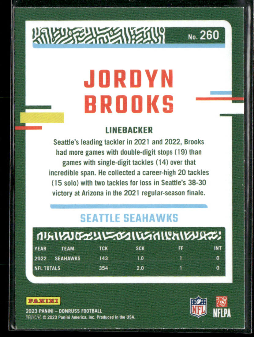 Jordyn Brooks 2023 Donruss #260 Seattle Seahawks