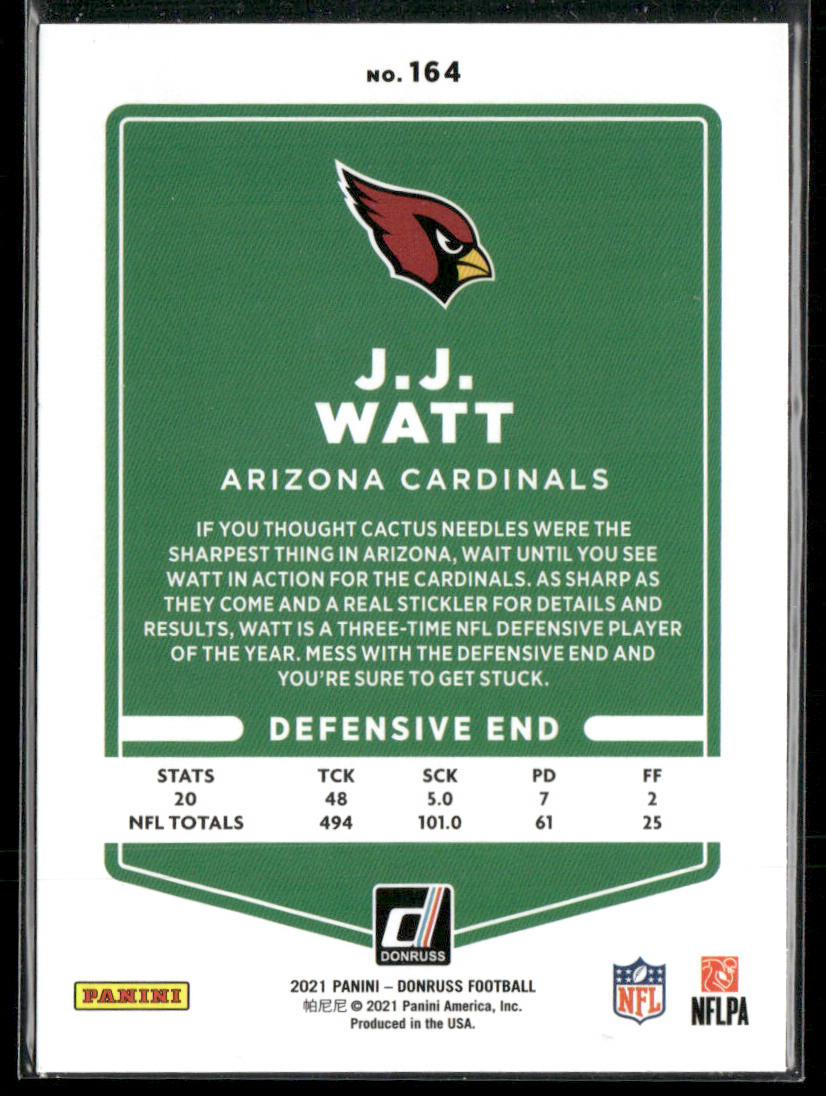 J.J. Watt 2021 Donruss #164 Arizona Cardinals