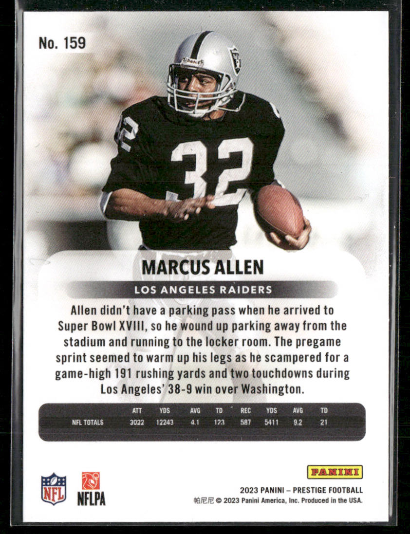 Marcus Allen 2023 Panini Prestige #159 Los Angeles Raiders