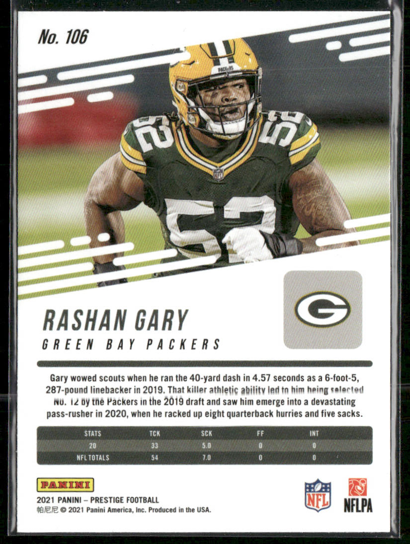 Rashan Gary 2021 Panini Prestige #106 Green Bay Packers