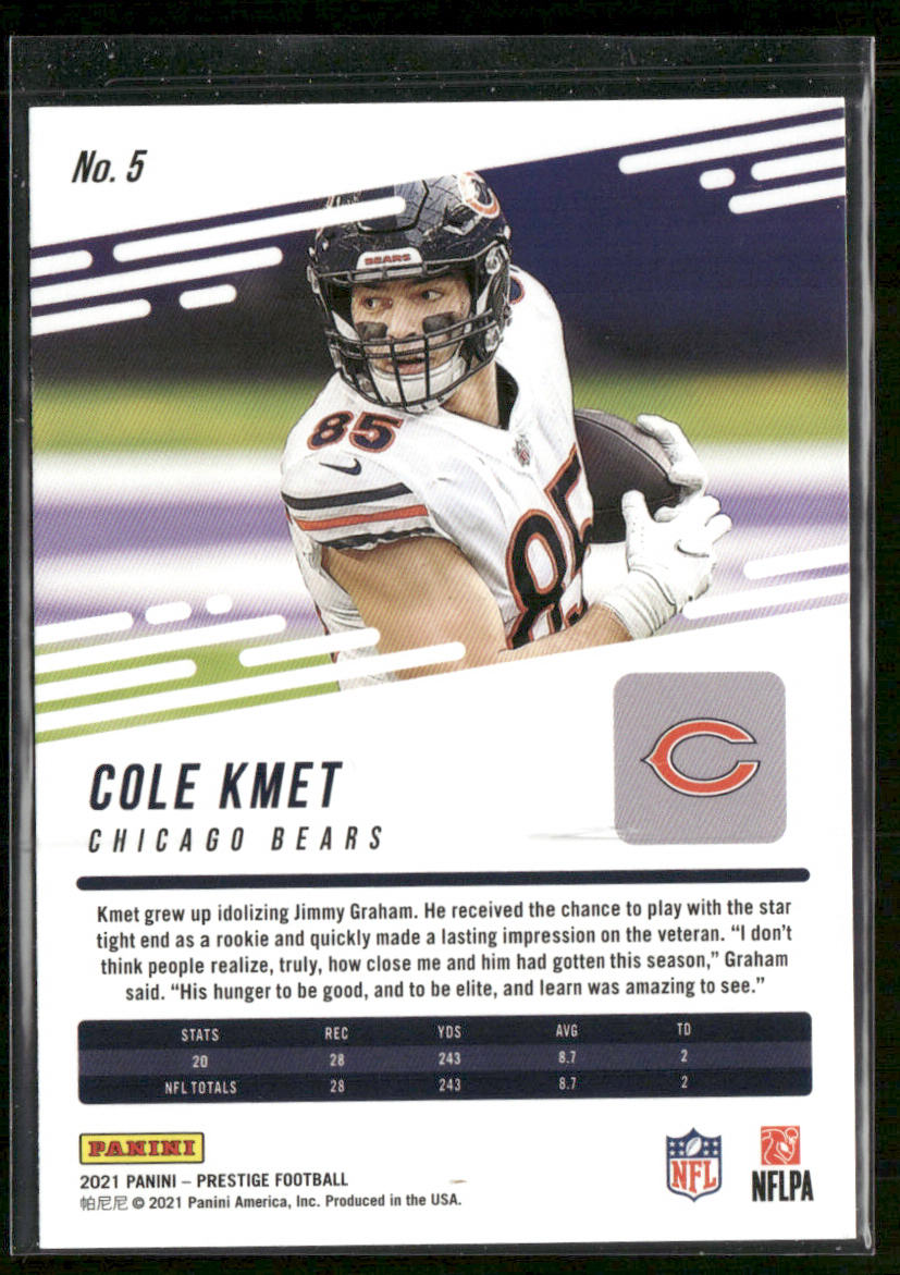 Cole Kmet 2021 Panini Prestige #5 Chicago Bears