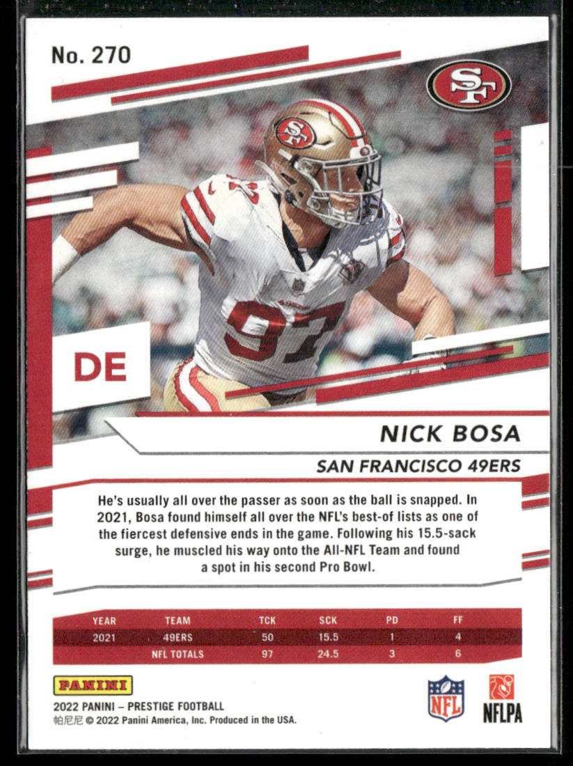 Nick Bosa 2022 Panini Prestige #270 San Francisco 49ers