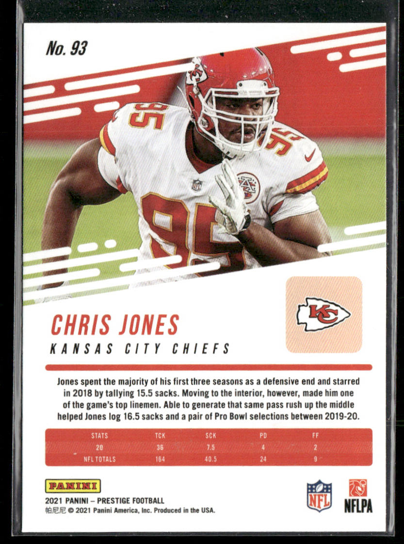 Chris Jones 2021 Panini Prestige #93 Kansas City Chiefs