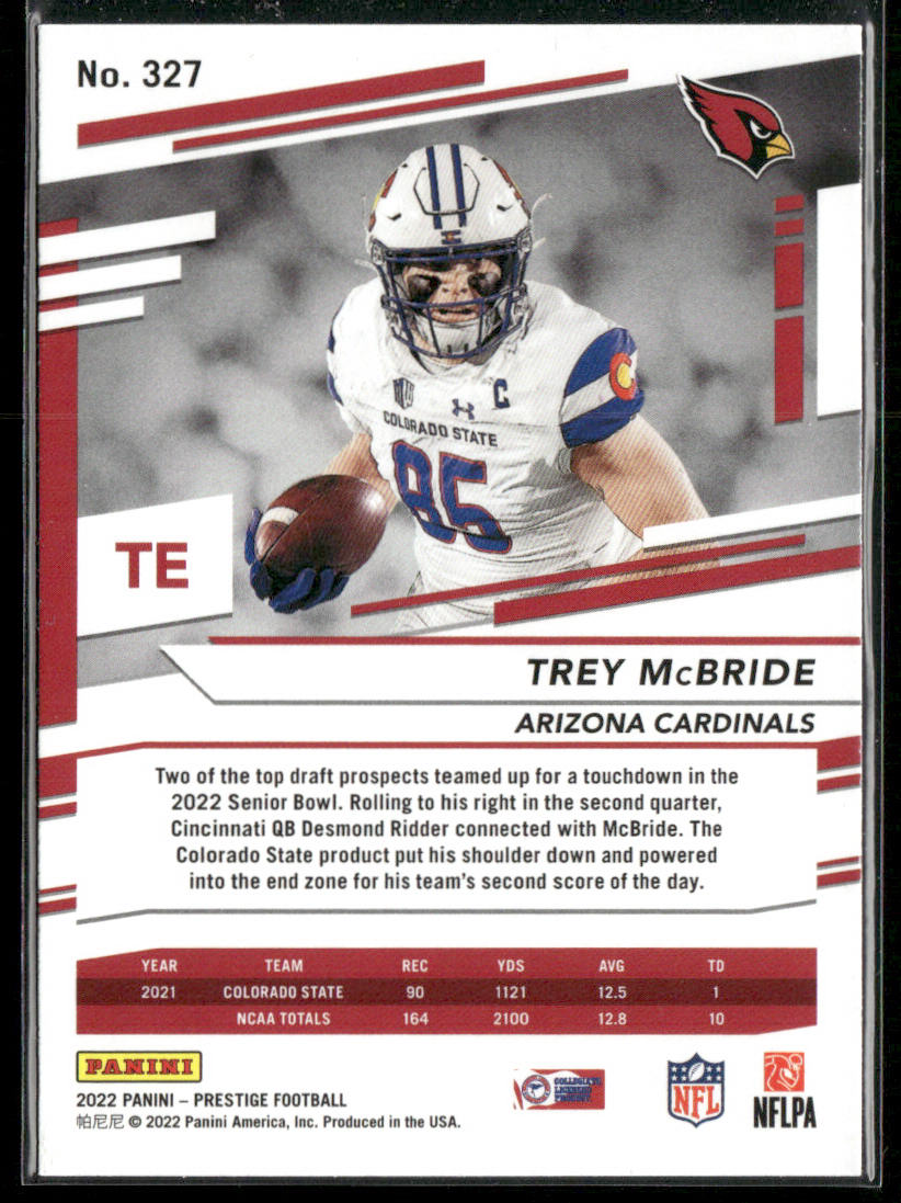 Trey McBride 2022 Panini Prestige #327 RC Arizona Cardinals