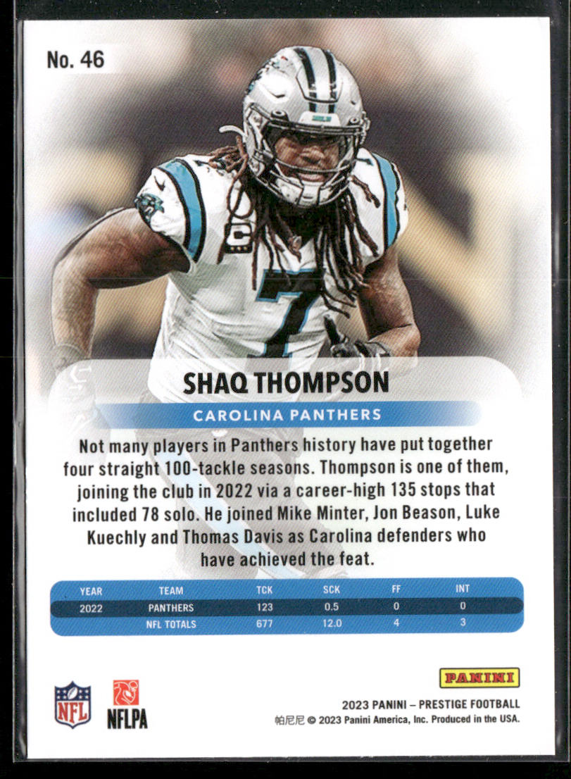 Shaq Thompson 2023 Panini Prestige #46 Carolina Panthers
