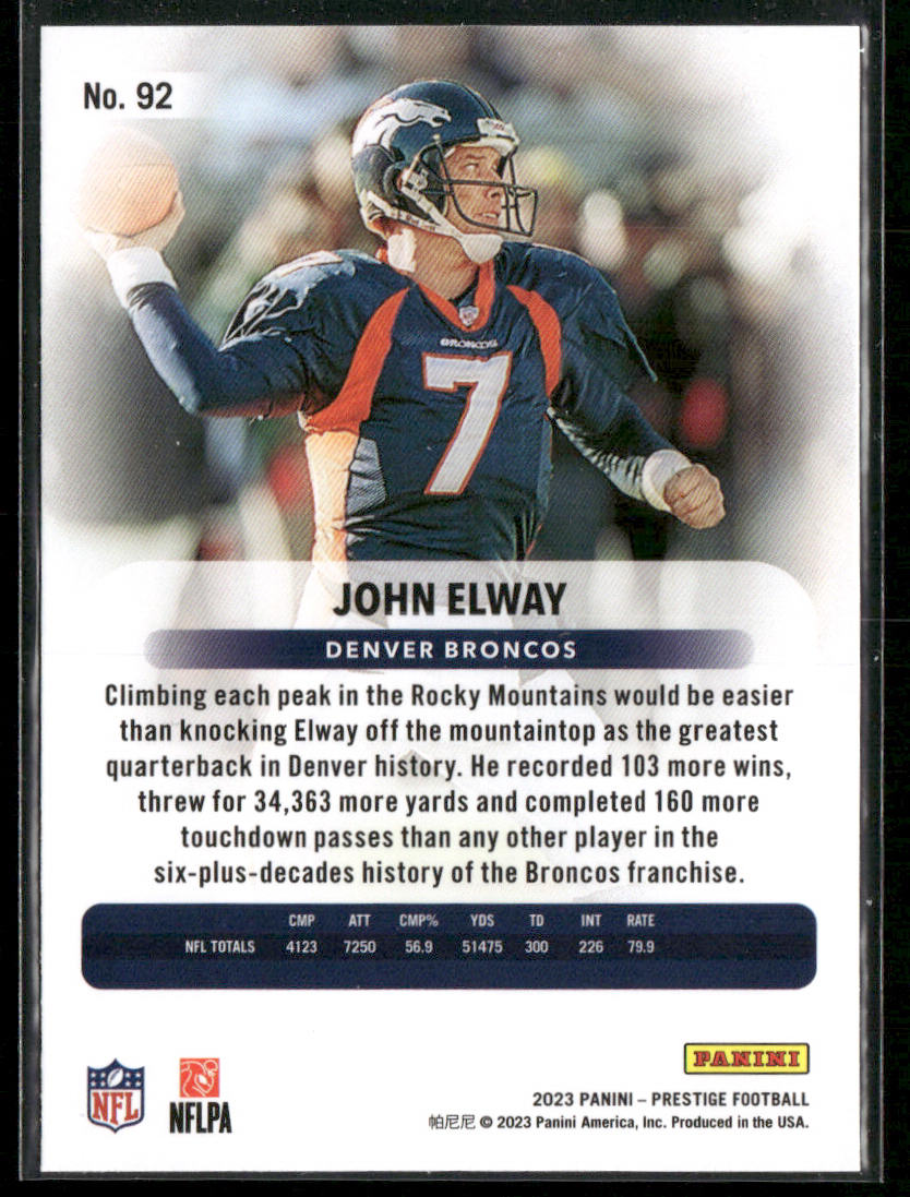 John Elway 2023 Panini Prestige #92 Denver Broncos