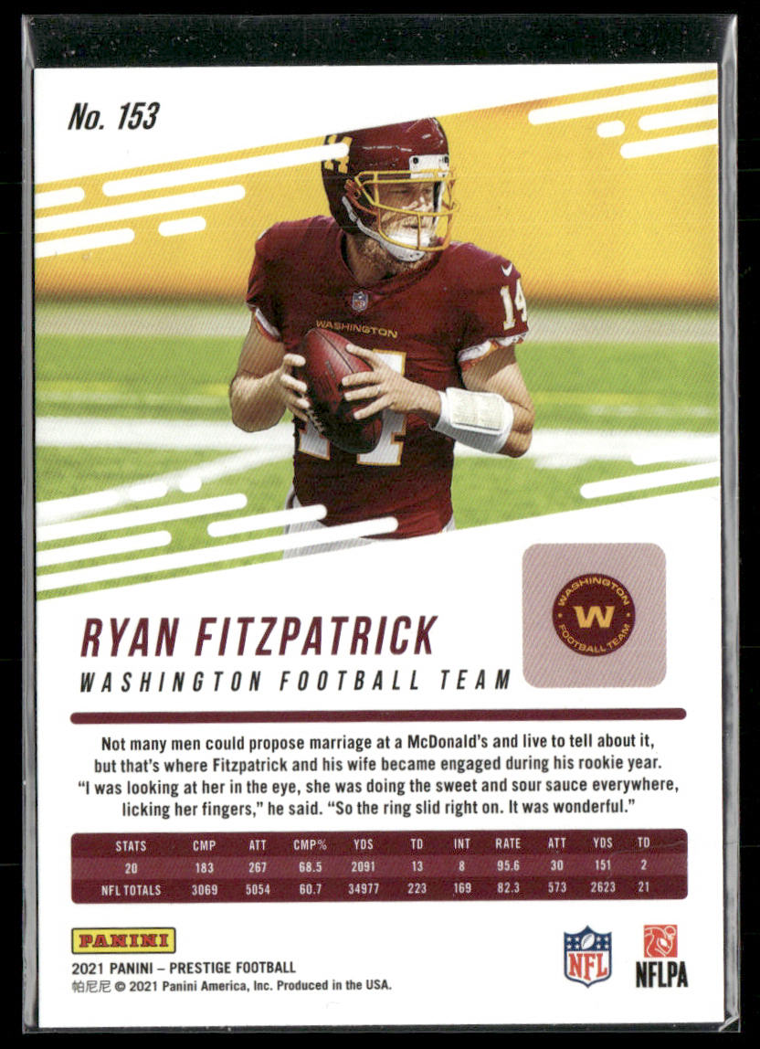 Ryan Fitzpatrick 2021 Panini Prestige #153 Washington Football Team