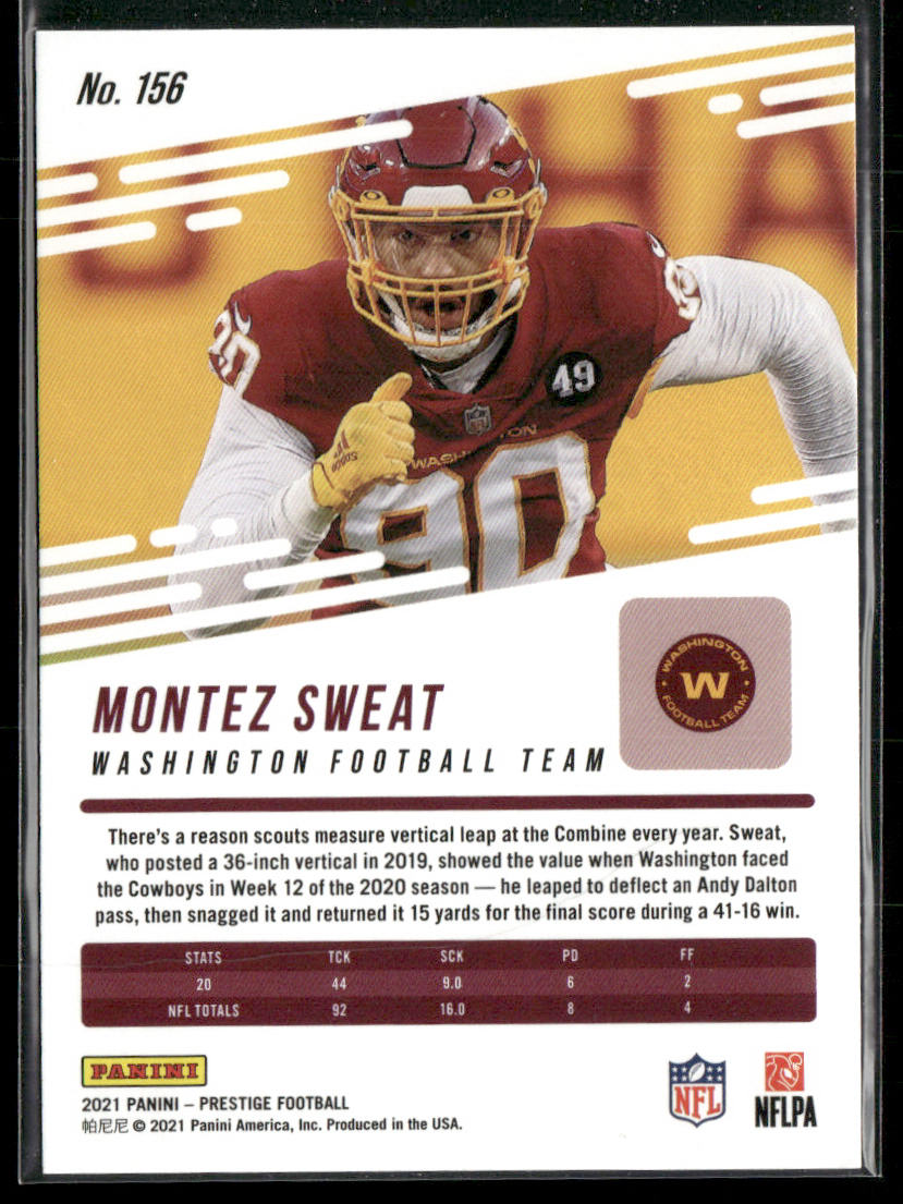 Montez Sweat 2021 Panini Prestige #156 Washington Football Team