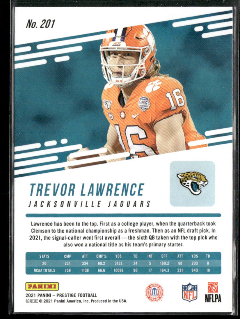 Trevor Lawrence 2021 Panini Prestige #201 RC Jacksonville Jaguars
