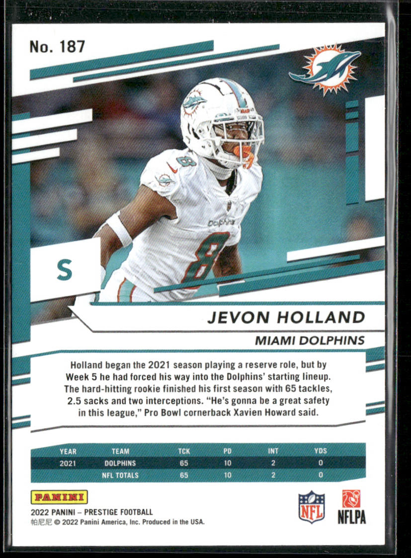 Jevon Holland 2022 Panini Prestige #187 Miami Dolphins