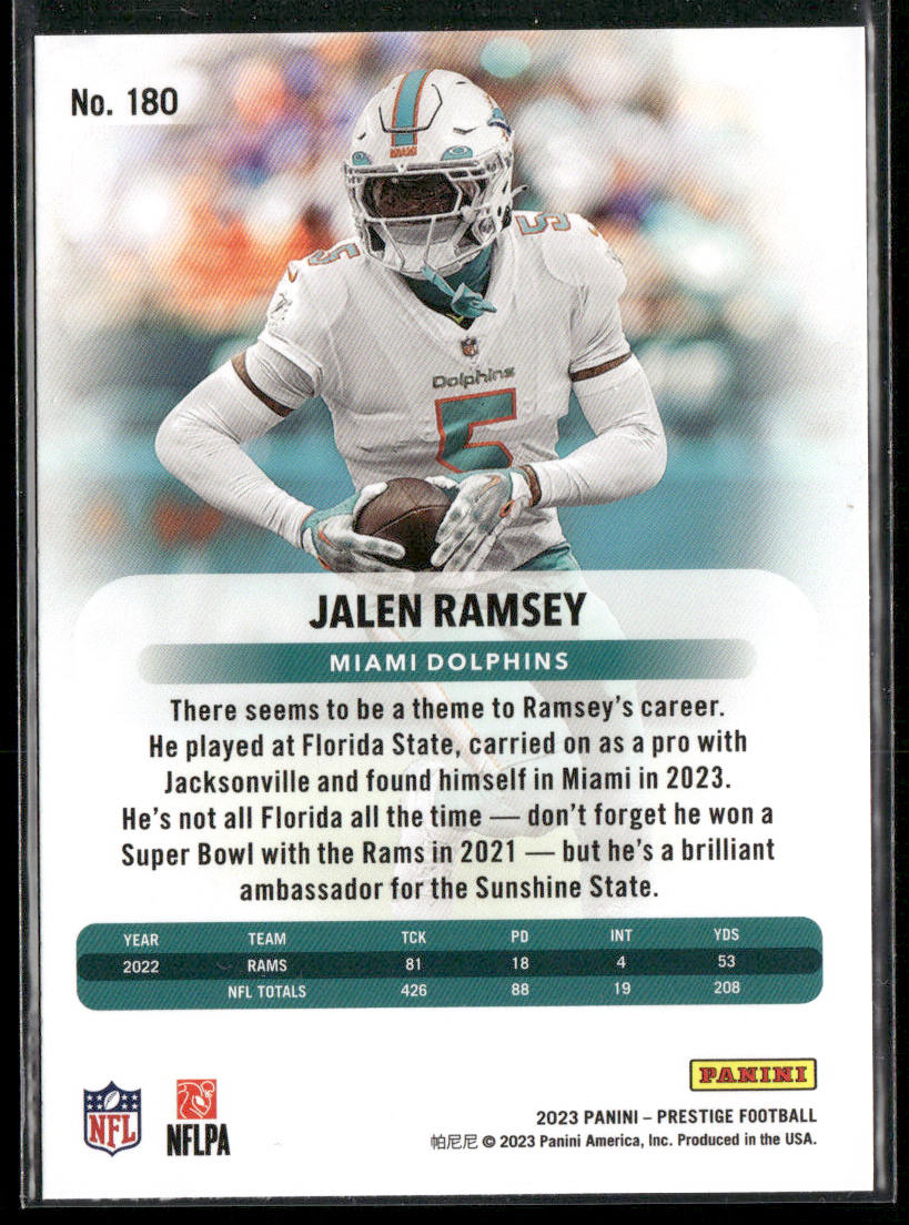 Jalen Ramsey 2023 Panini Prestige #180 Miami Dolphins