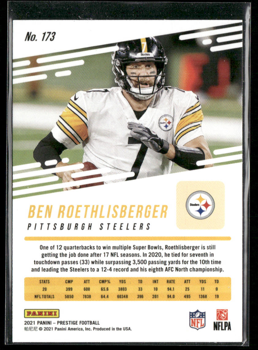 Ben Roethlisberger 2021 Panini Prestige #173 Pittsburgh Steelers