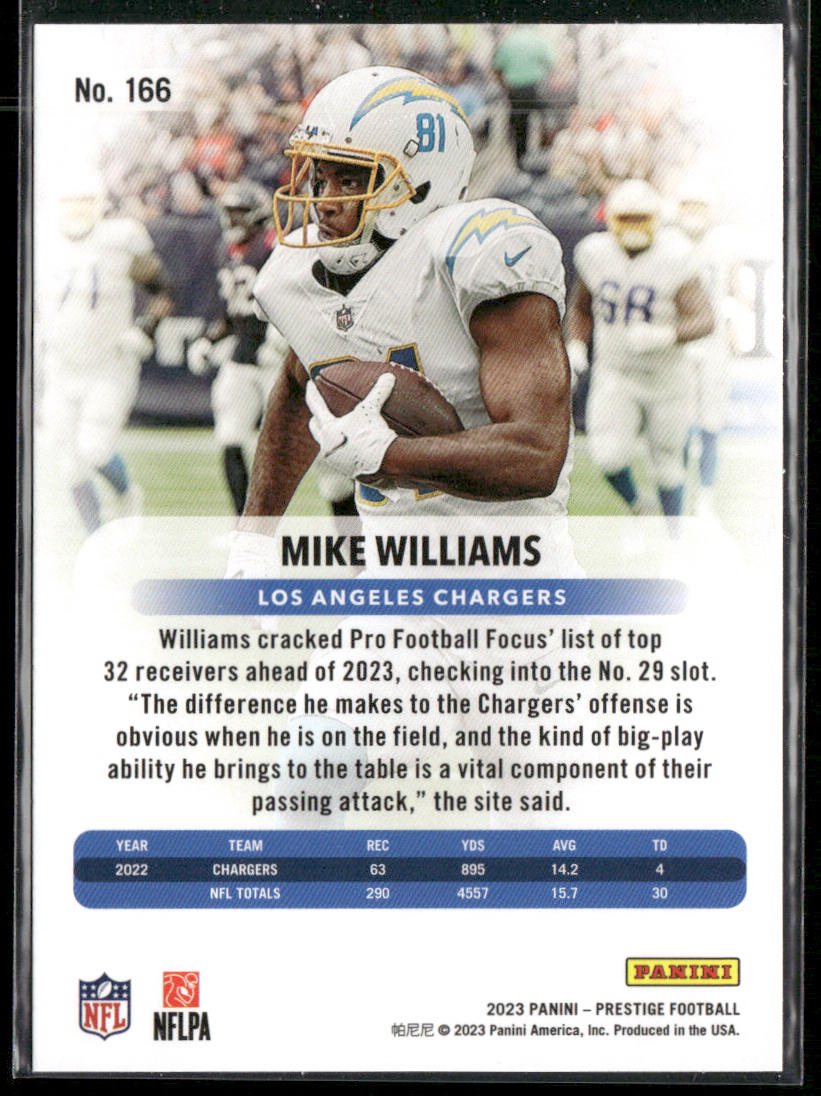 Mike Williams 2023 Panini Prestige #166 Los Angeles Chargers