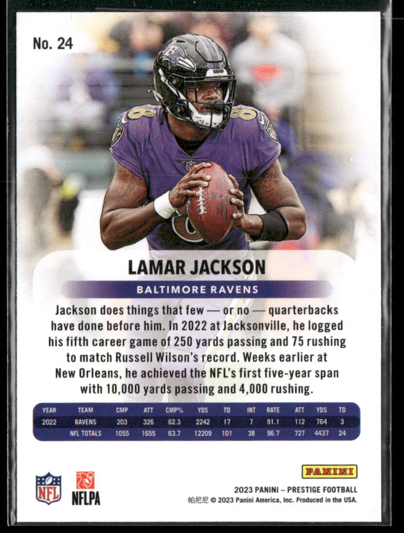 Lamar Jackson 2023 Panini Prestige #24 Baltimore Ravens