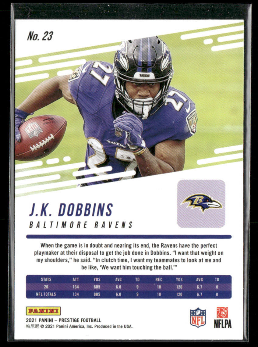 J.K. Dobbins 2021 Panini Prestige #23 Baltimore Ravens