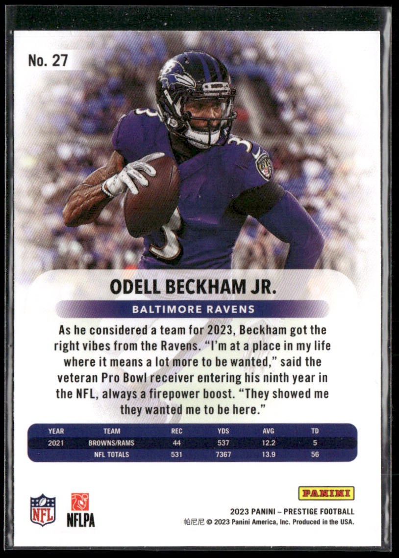 Odell Beckham Jr. 2023 Panini Prestige #27 Baltimore Ravens