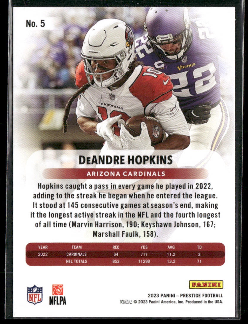 DeAndre Hopkins 2023 Panini Prestige #5 Arizona Cardinals