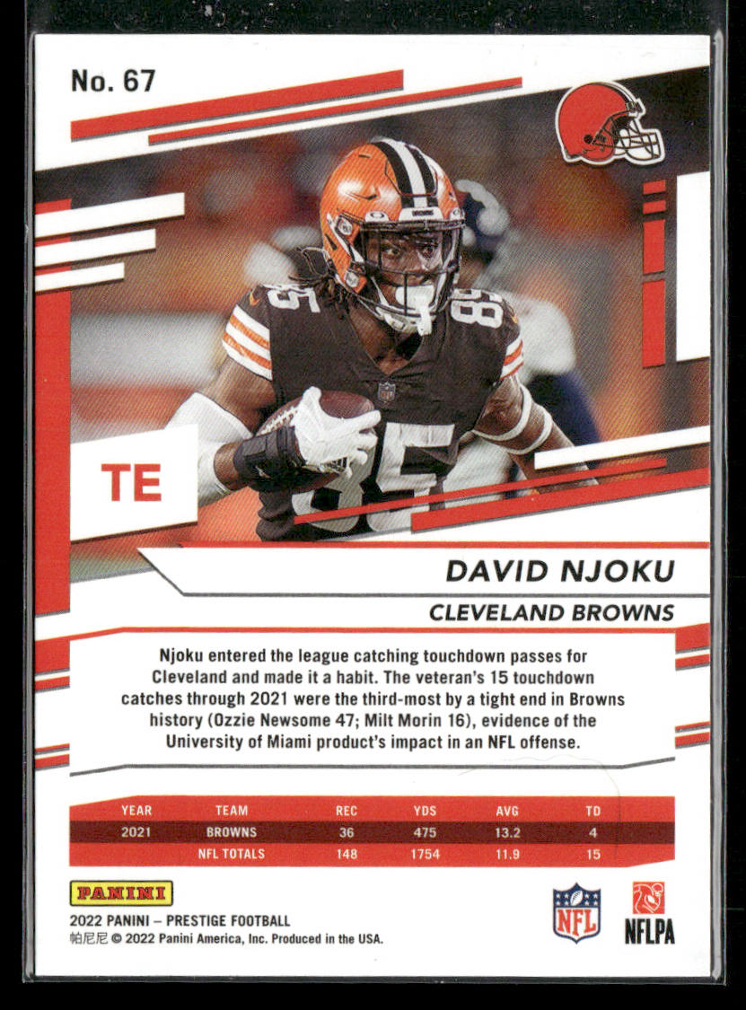 David Njoku 2022 Panini Prestige #67 Cleveland Browns