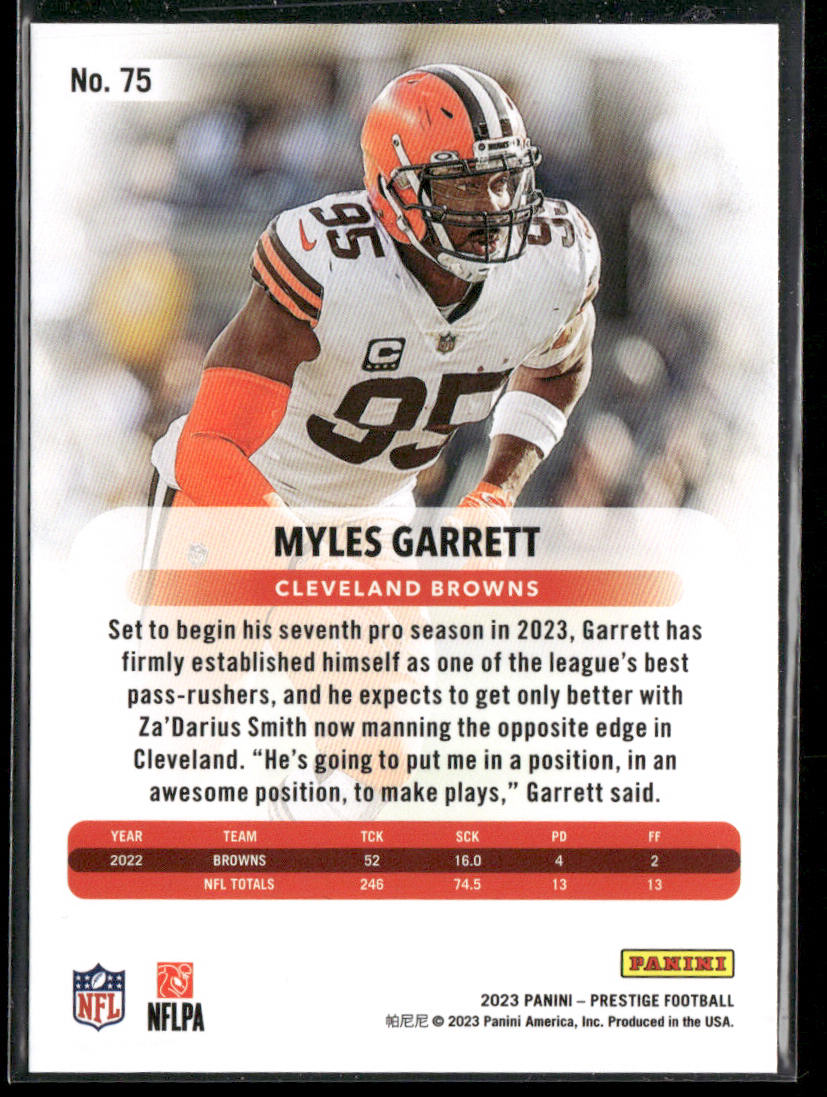 Myles Garrett 2023 Panini Prestige #75 Cleveland Browns