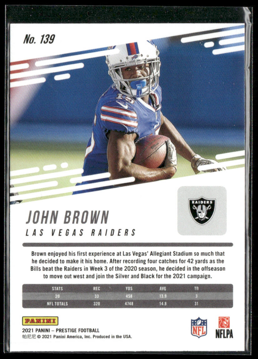 John Brown 2021 Panini Prestige #139 Las Vegas Raiders