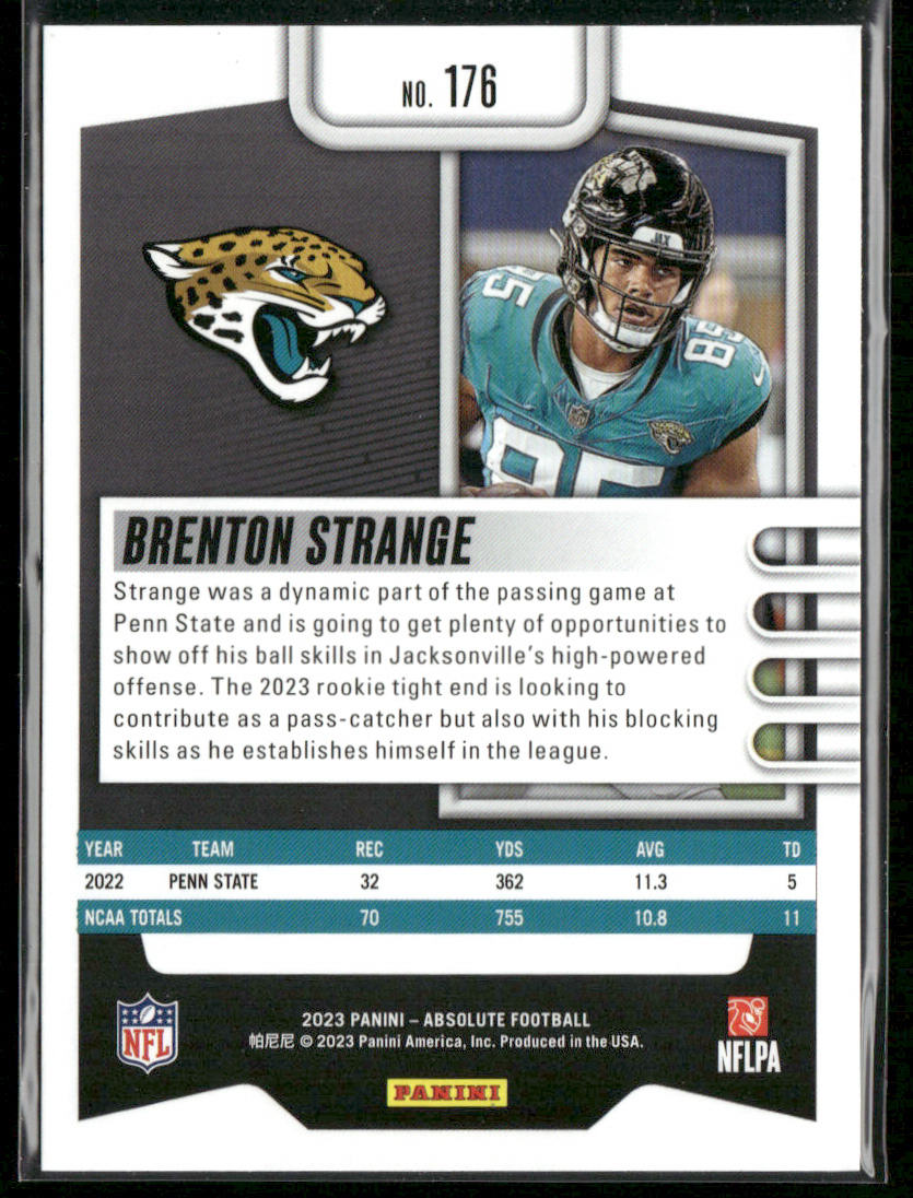 Brenton Strange 2023 Panini Absolute Retail #176 RC Jacksonville Jaguars