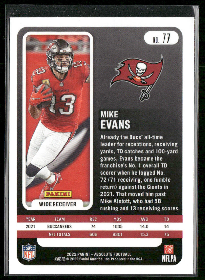Mike Evans 2022 Panini Absolute Retail #77 Tampa Bay Buccaneers