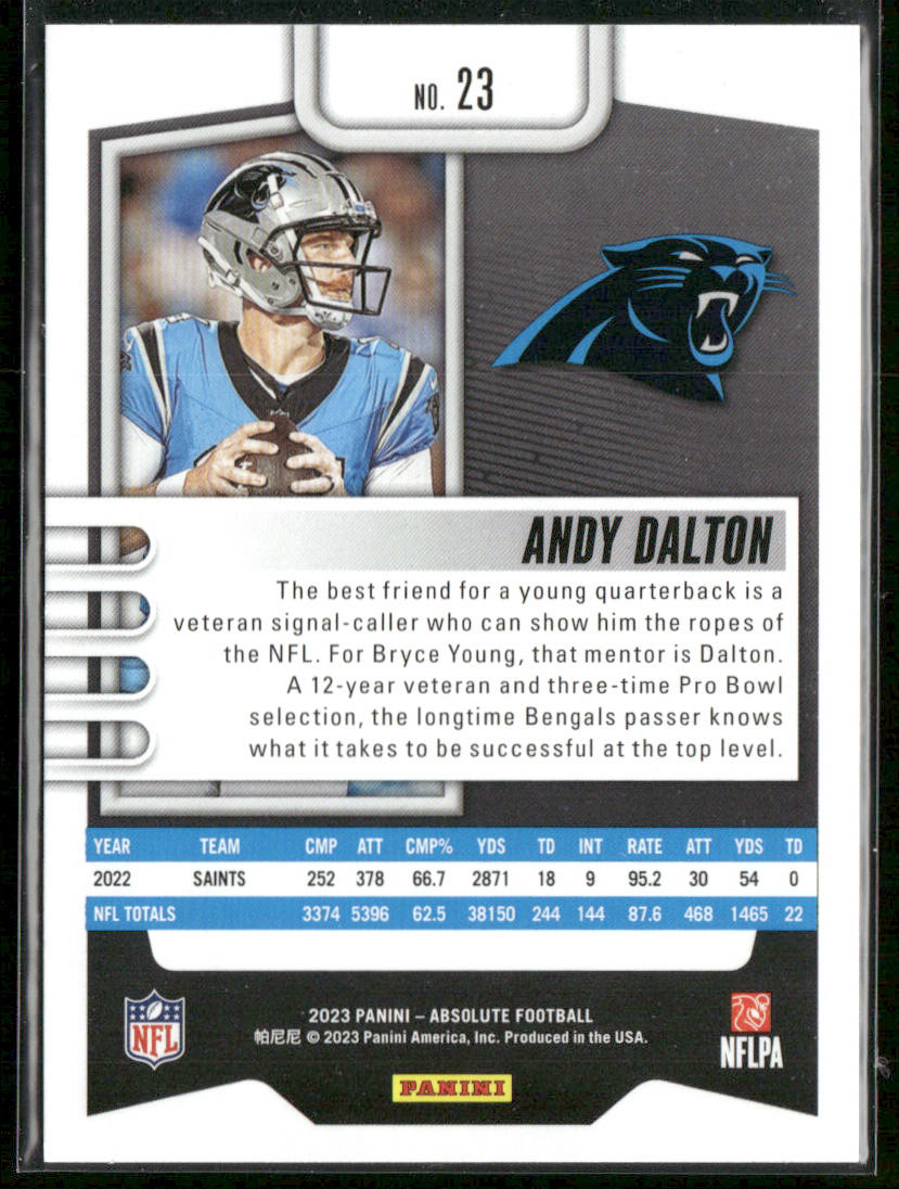 Andy Dalton 2023 Panini Absolute Retail #23 Carolina Panthers