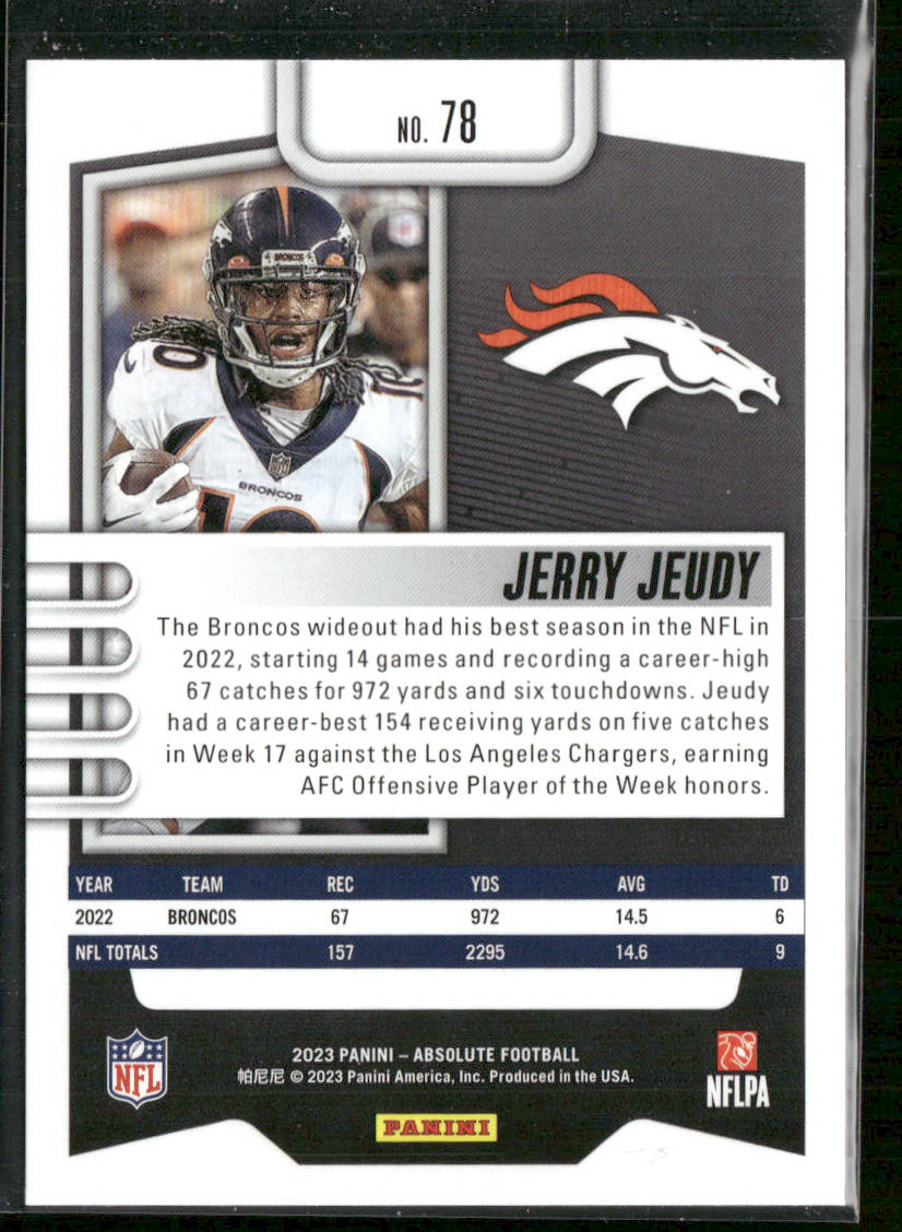 Jerry Jeudy 2023 Panini Absolute Retail #78 Denver Broncos
