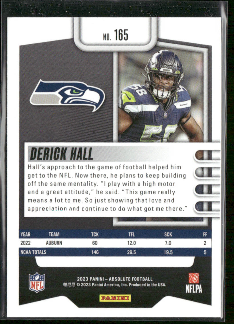 Derick Hall 2023 Panini Absolute Retail #165 RC Seattle Seahawks