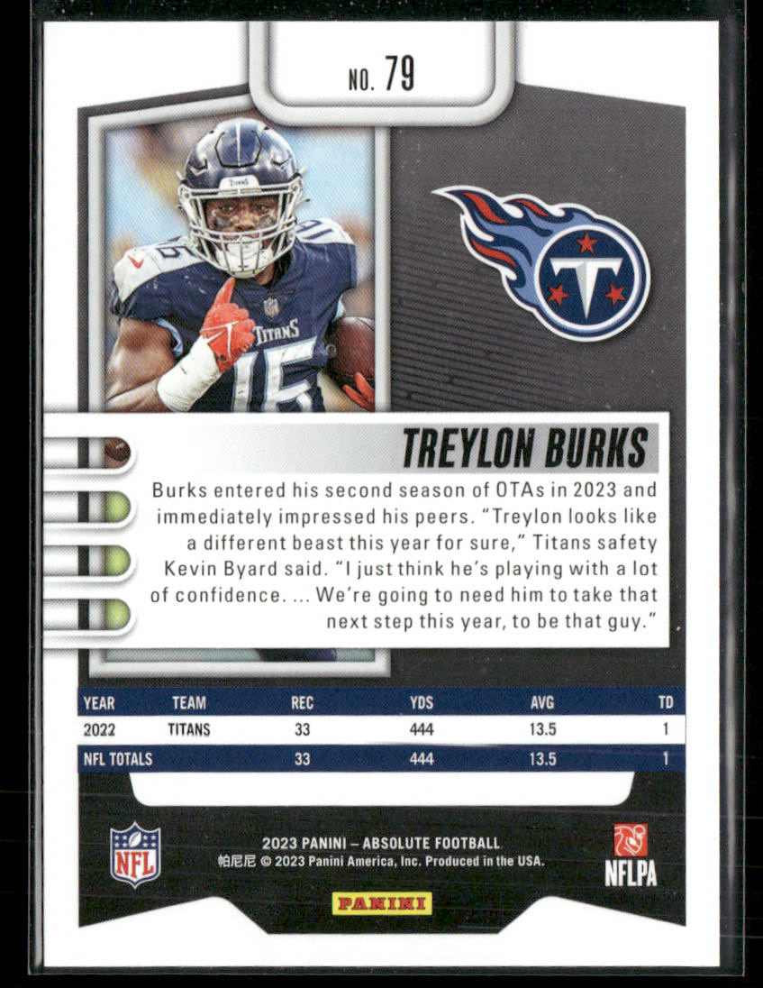 Treylon Burks 2023 Panini Absolute Retail #79 Tennessee Titans