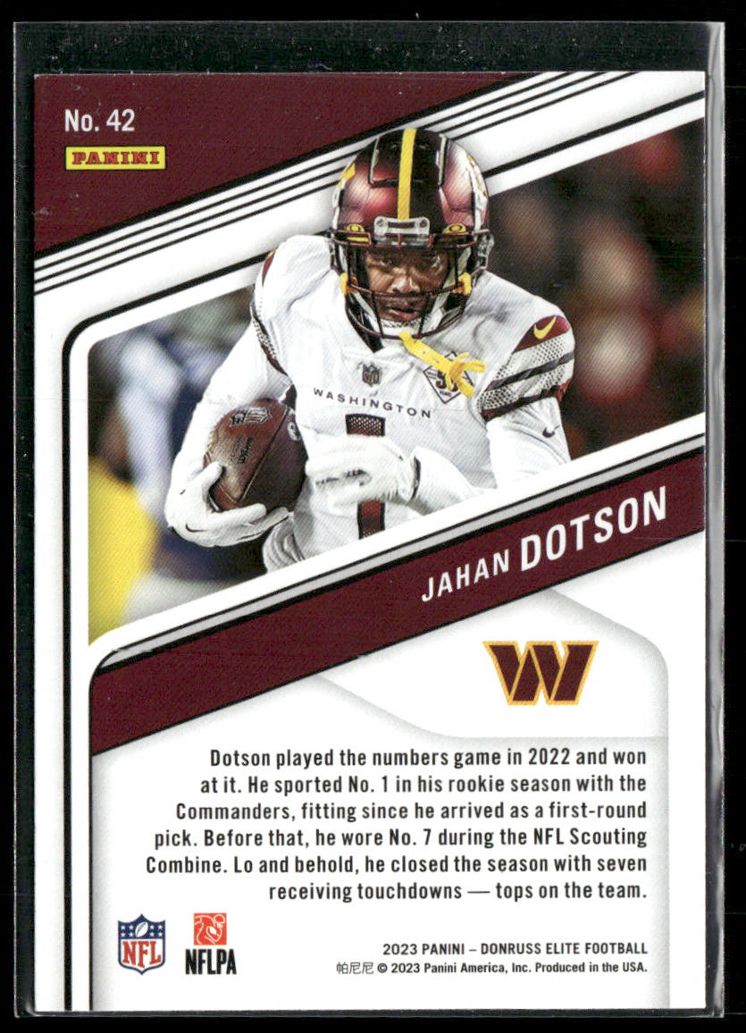 Jahan Dotson 2023 Donruss Elite #42 Washington Commanders