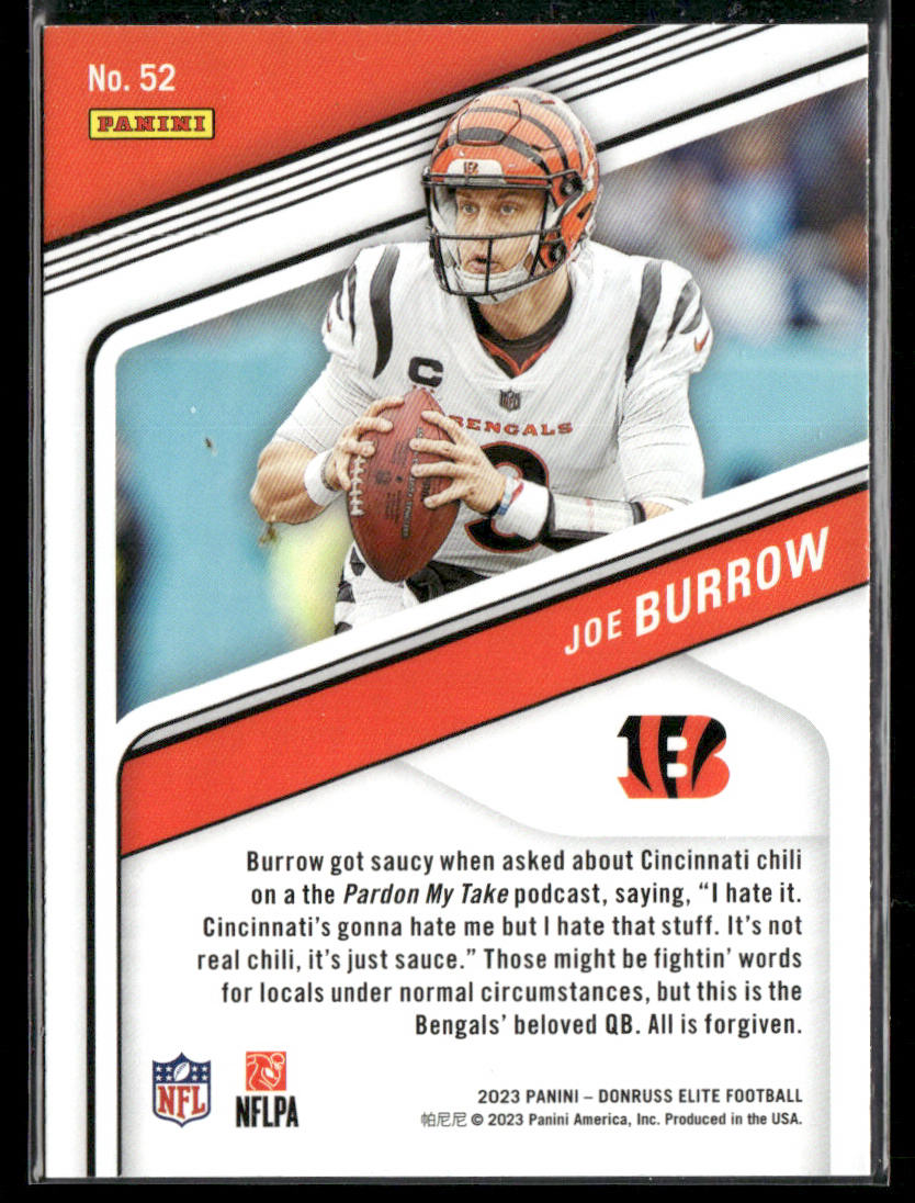 Joe Burrow 2023 Donruss Elite #52 Cincinnati Bengals