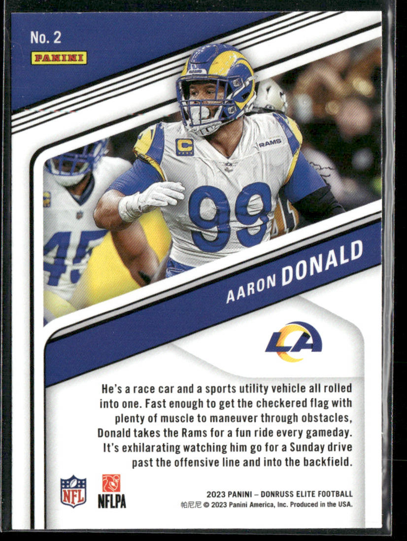 Aaron Donald 2023 Donruss Elite #2 Los Angeles Rams