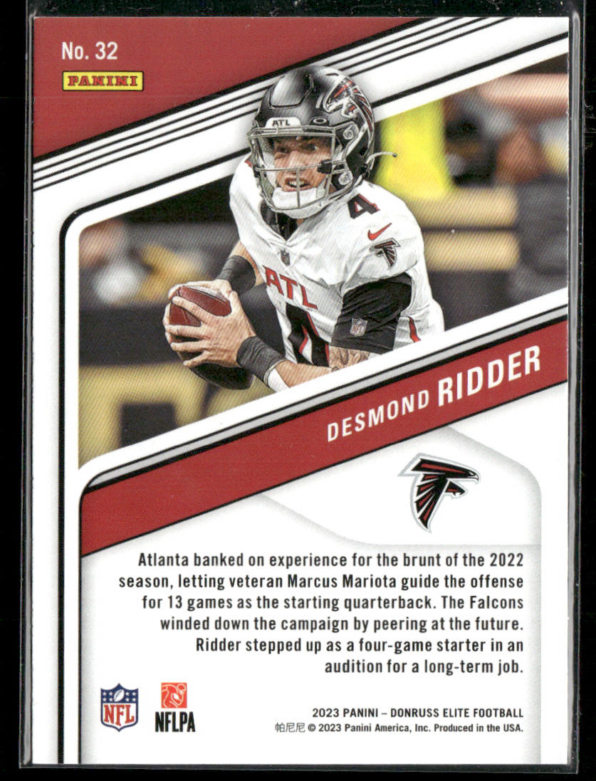 Desmond Ridder 2023 Donruss Elite #32 Atlanta Falcons