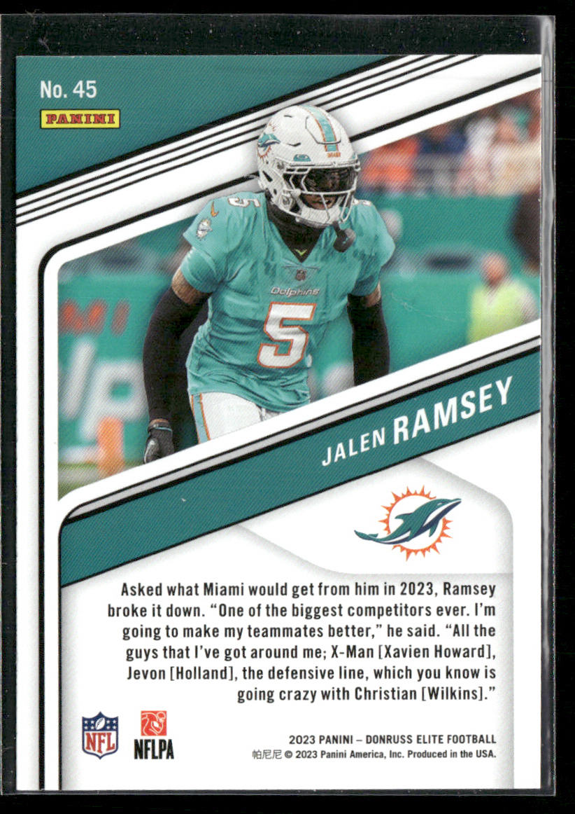 Jalen Ramsey 2023 Donruss Elite #45 Miami Dolphins