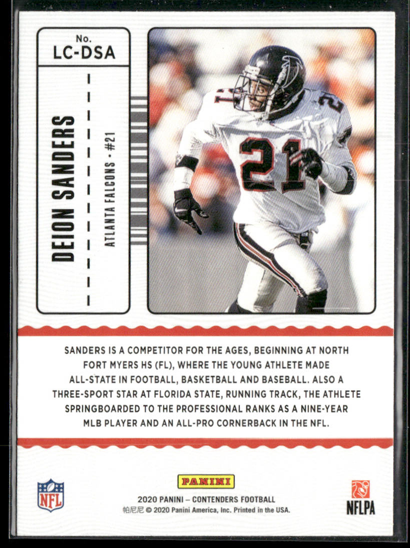 Deion Sanders 2020 Panini Contenders Legendary Contenders #LC-DSA