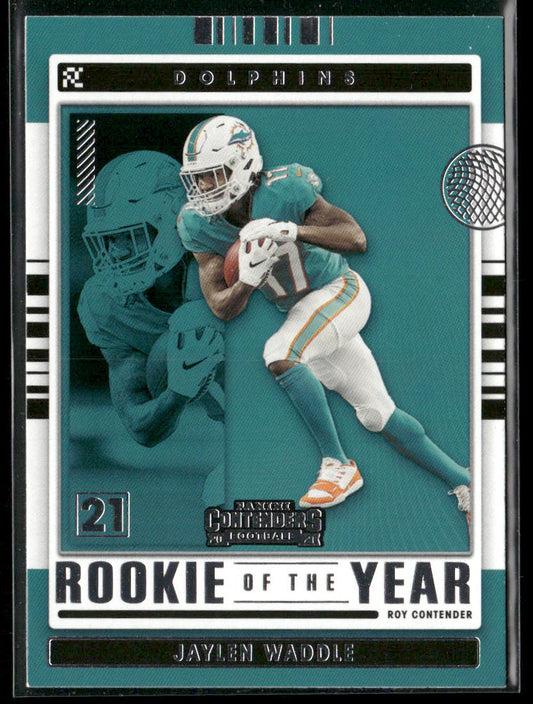 Jaylen Waddle 2021 Panini Contenders Rookie of the Year Contenders #ROY-JWA