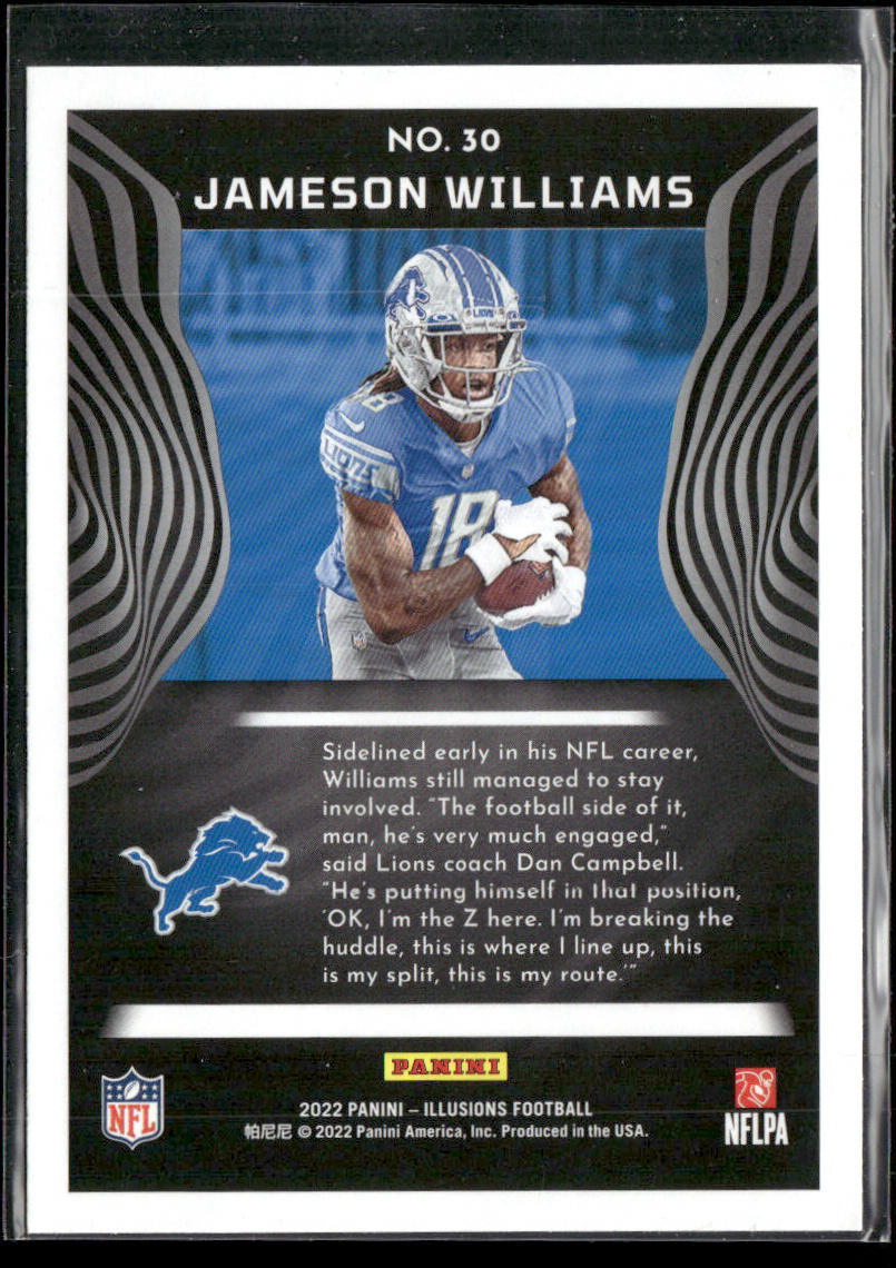 Jameson Williams 2022 Panini Illusions Retail #30 RC Detroit Lions