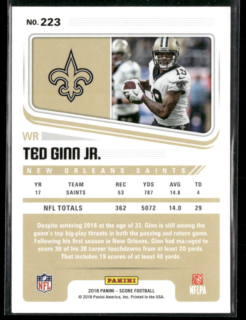Ted Ginn Jr. 2018 Score #223 New Orleans Saints