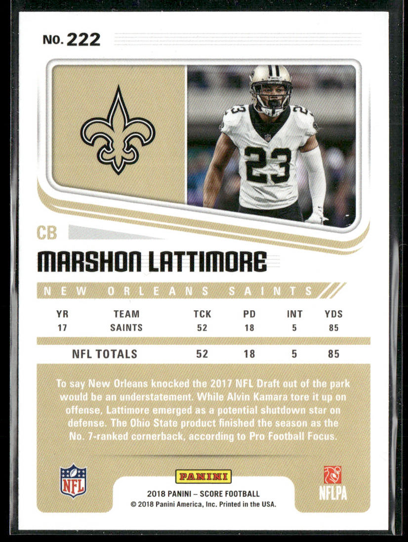 Marshon Lattimore 2018 Score #222 New Orleans Saints