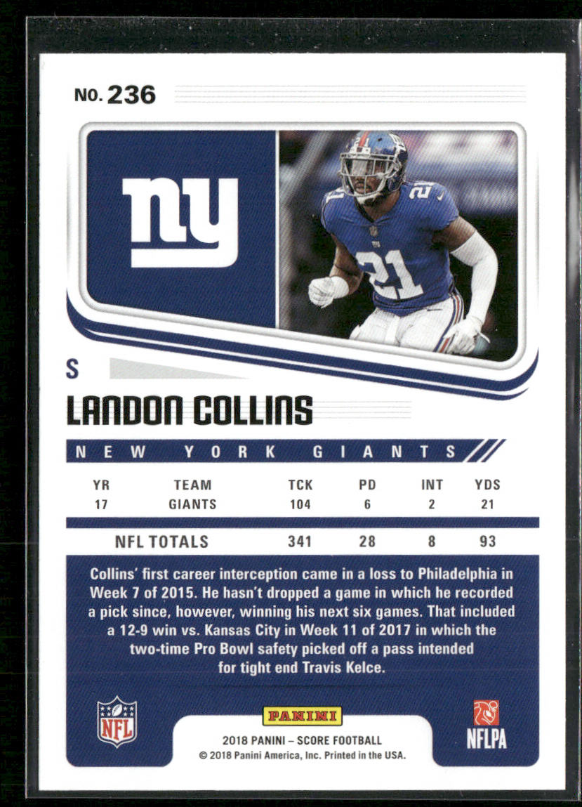 Landon Collins 2018 Score #236 New York Giants